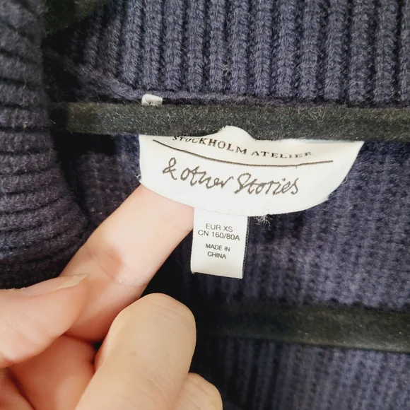 & Other Stories half zip oversized stripe sweater - Picture 4 of 7